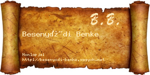 Besenyődi Benke névjegykártya